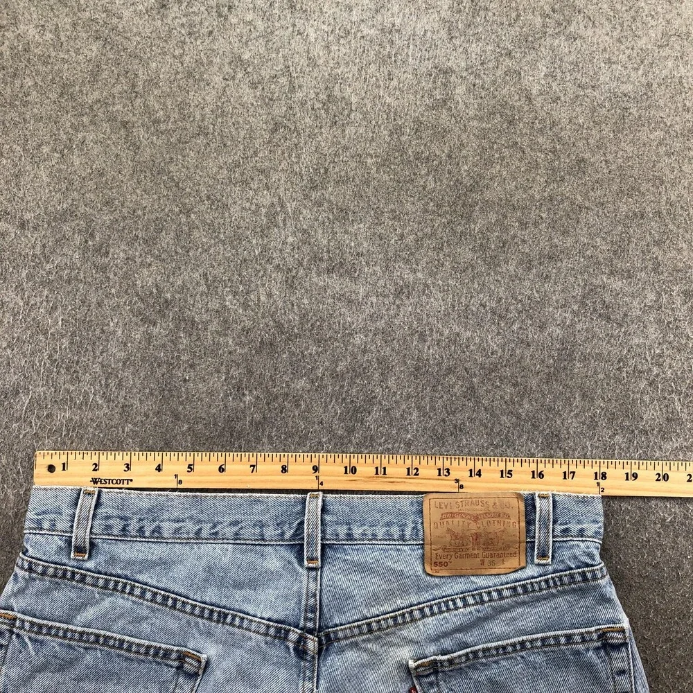 Levis 550 Shorts Mens 36 Blue Denim Bermuda Relaxed Fit 9 Inseam Casual Summer